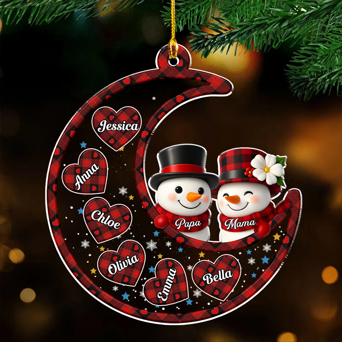 A Snowman Christmas With Love - Personalized Custom Acrylic Ornament - Image 4