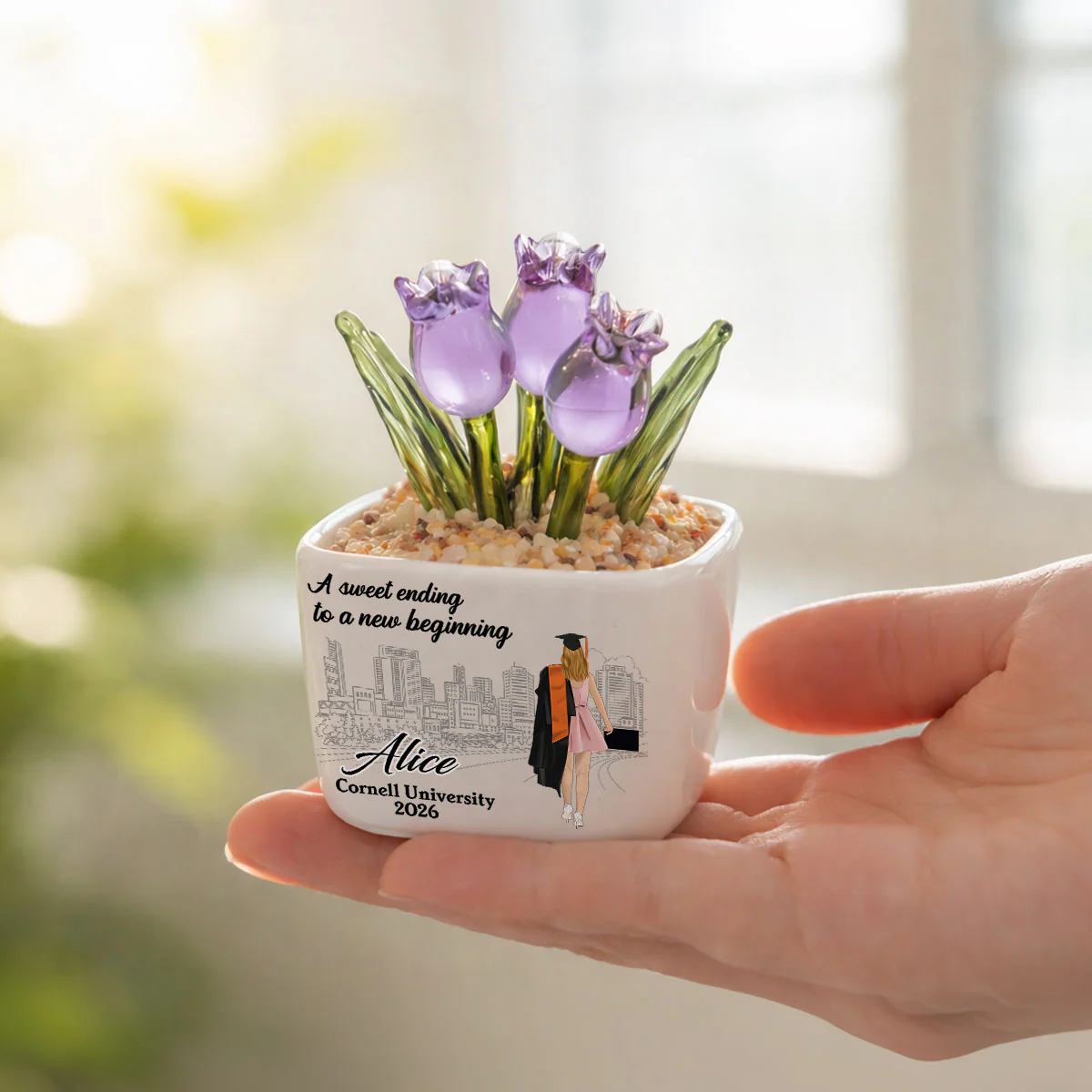 A Sweet Ending - Personalized Custom Glass Everlasting Tulips - Image 4