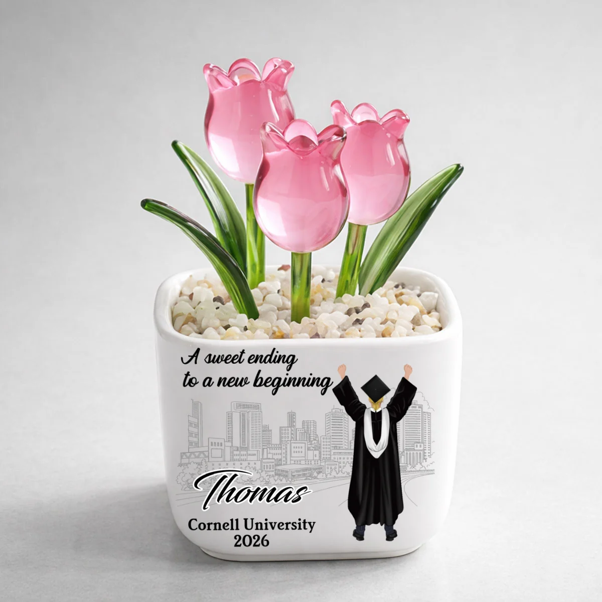 A Sweet Ending - Personalized Custom Glass Everlasting Tulips - Image 9
