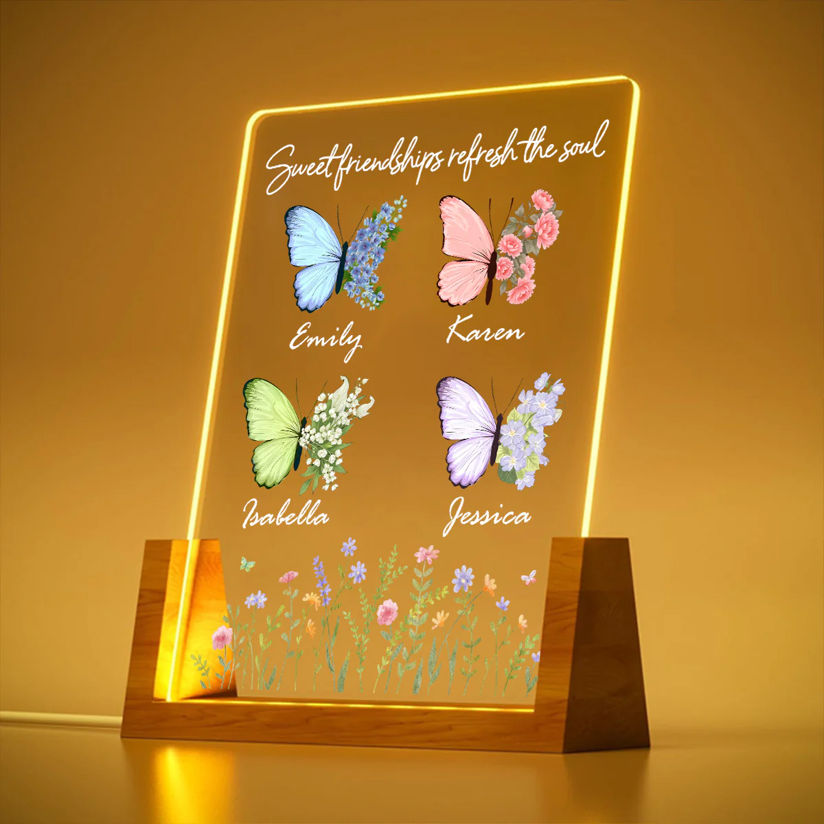 A True Friend Refreshes You - Personalized Custom Plaque With Walnut Base - Image 3