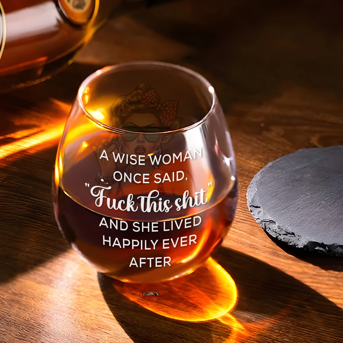 A Wise Woman Once Said Version 2 - Personalized Custom Wine Glass - Image 3