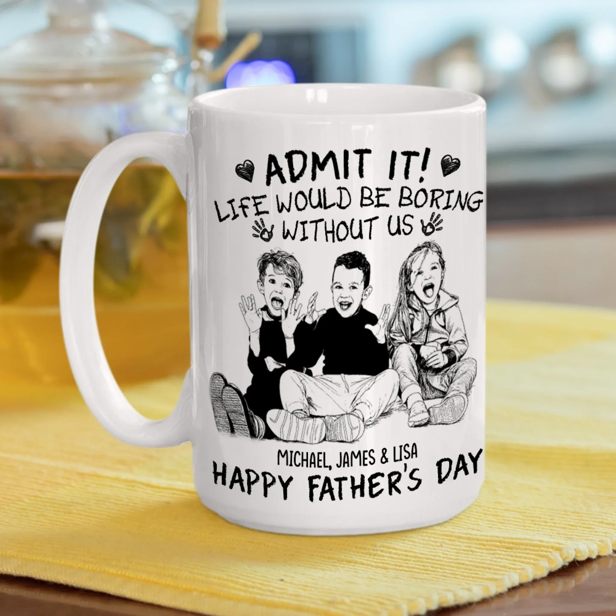 Admit It Daddy - Personalized Custom Coffee Mug - Image 2