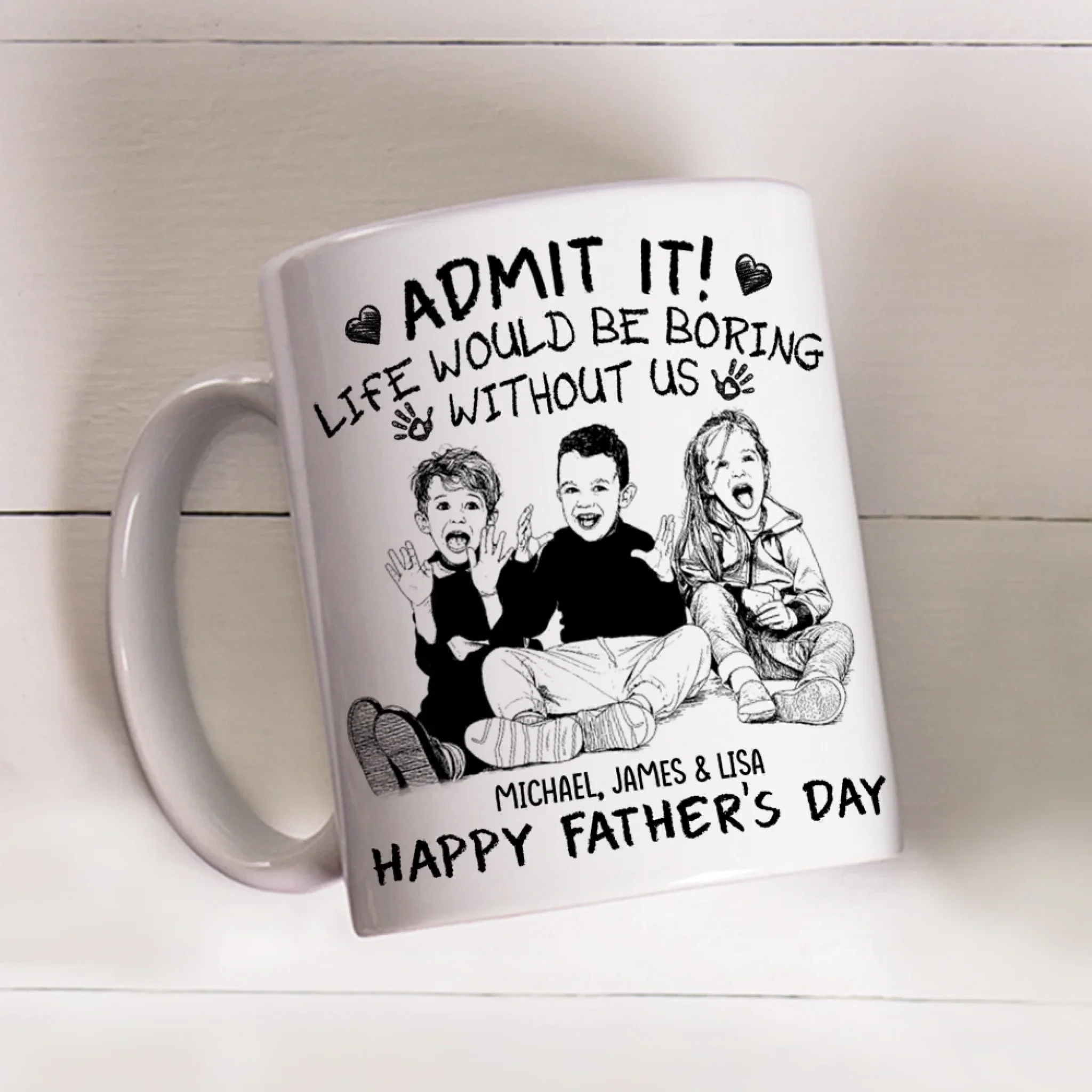 Admit It Daddy - Personalized Custom Coffee Mug - Image 3