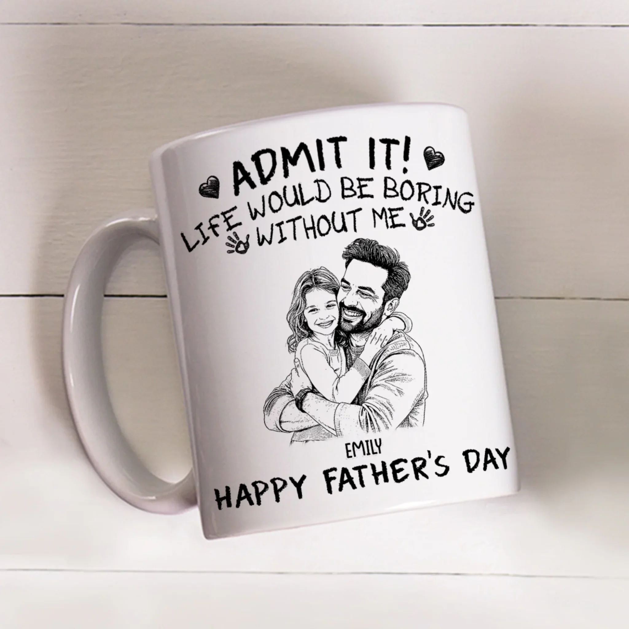 Admit It Daddy - Personalized Custom Coffee Mug - Image 4