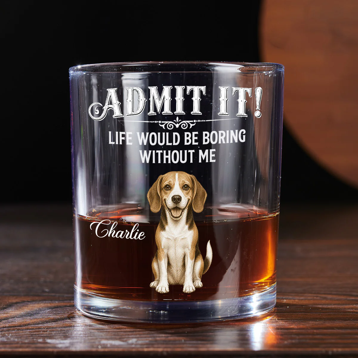 Admit It Retro Vintage - Personalized Custom Whiskey Glass
