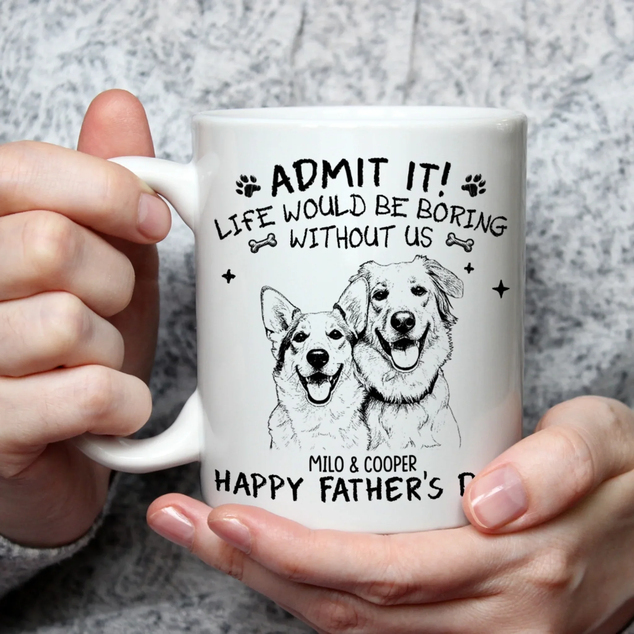 Admit It Sketch - Personalized Custom Coffee Mug - Image 3