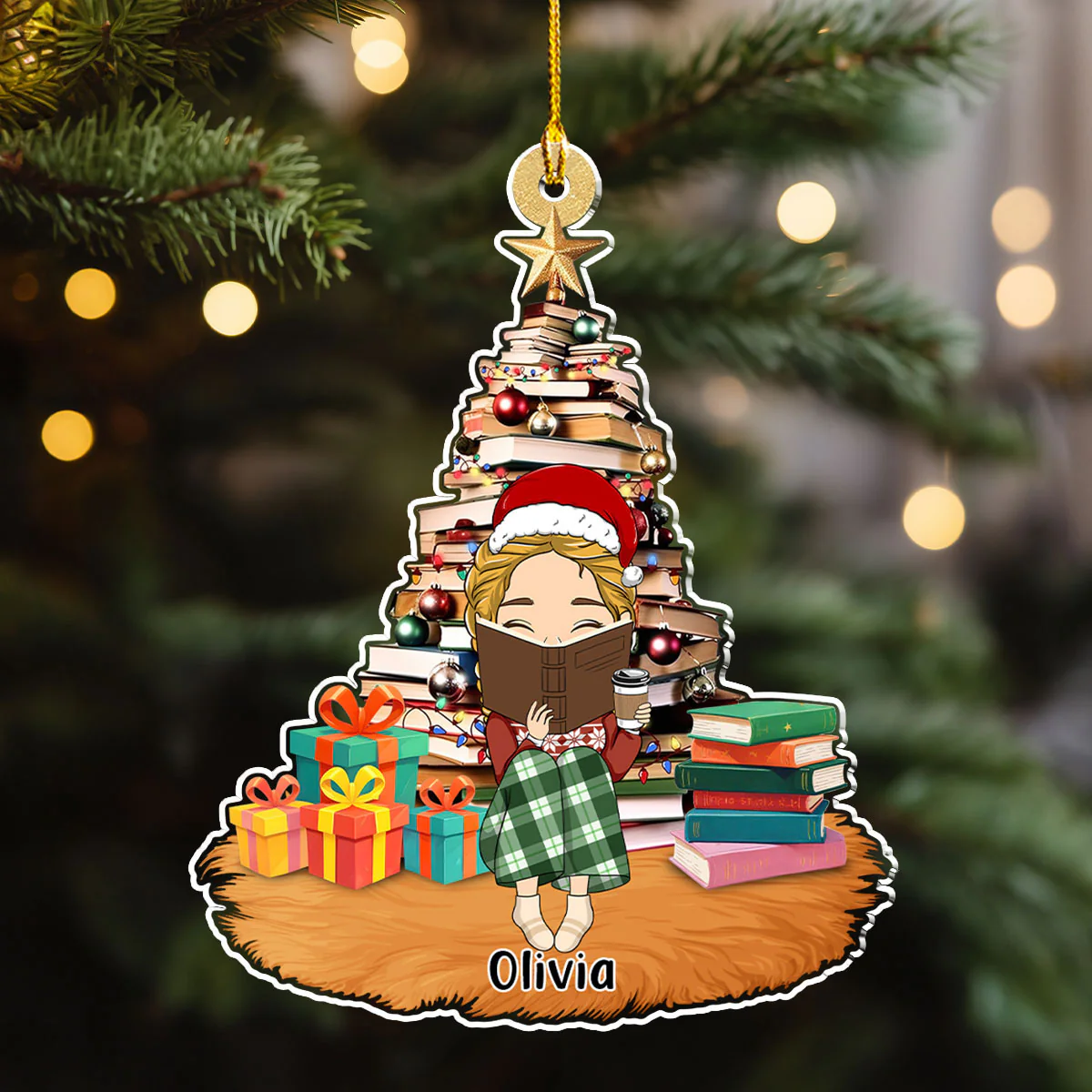 All I Want For Christmas Is A Good Book  - Personalized Custom Acrylic Ornament - Image 2