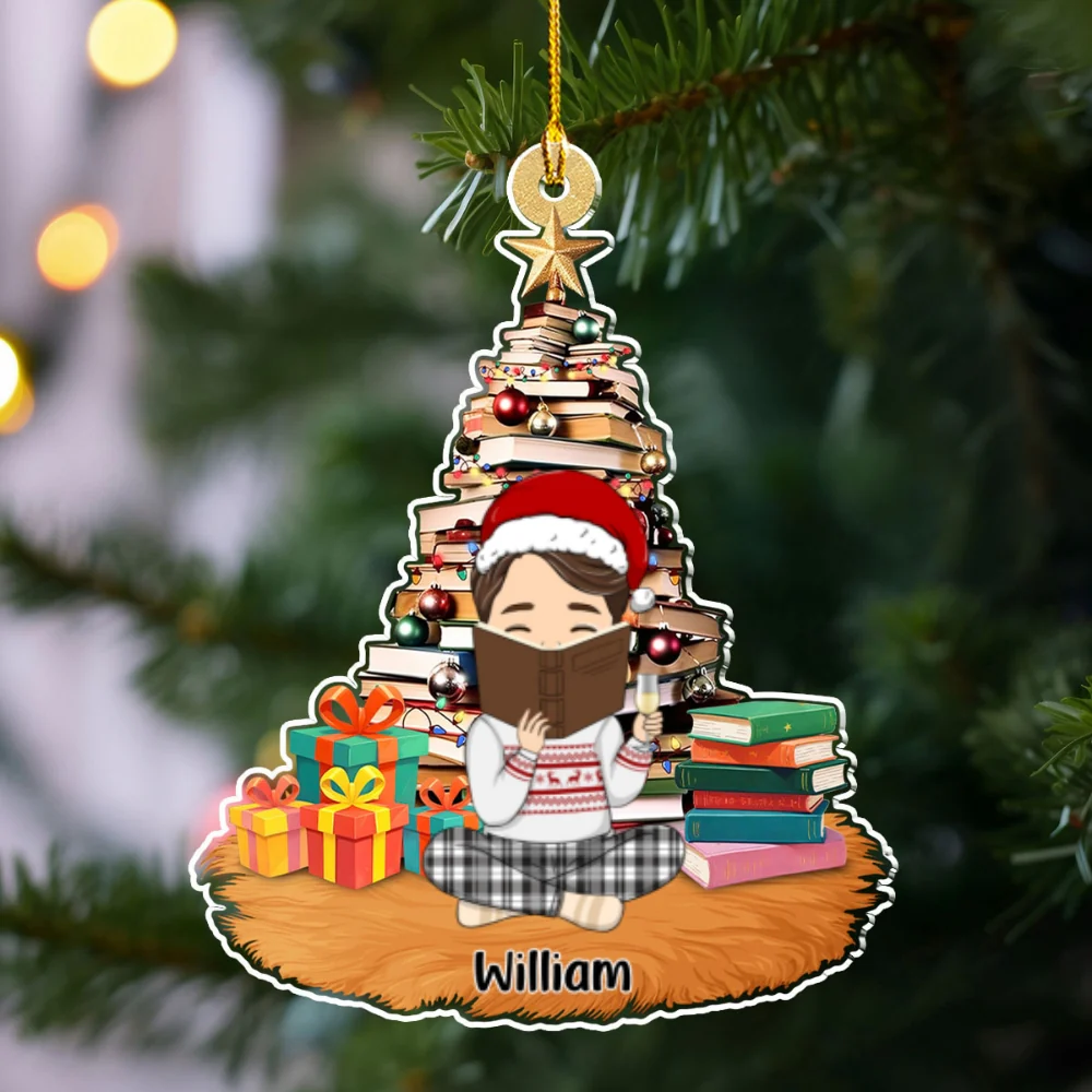 All I Want For Christmas Is A Good Book  - Personalized Custom Acrylic Ornament - Image 5
