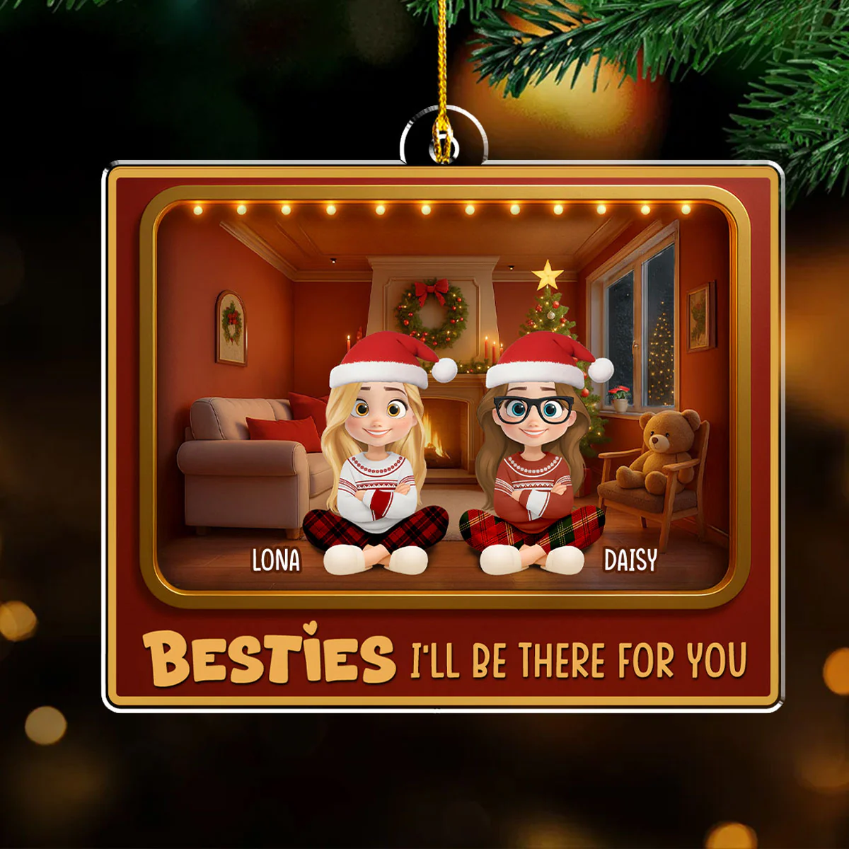 All The Jingle Ladies - Personalized Custom Acrylic Ornament - Image 3