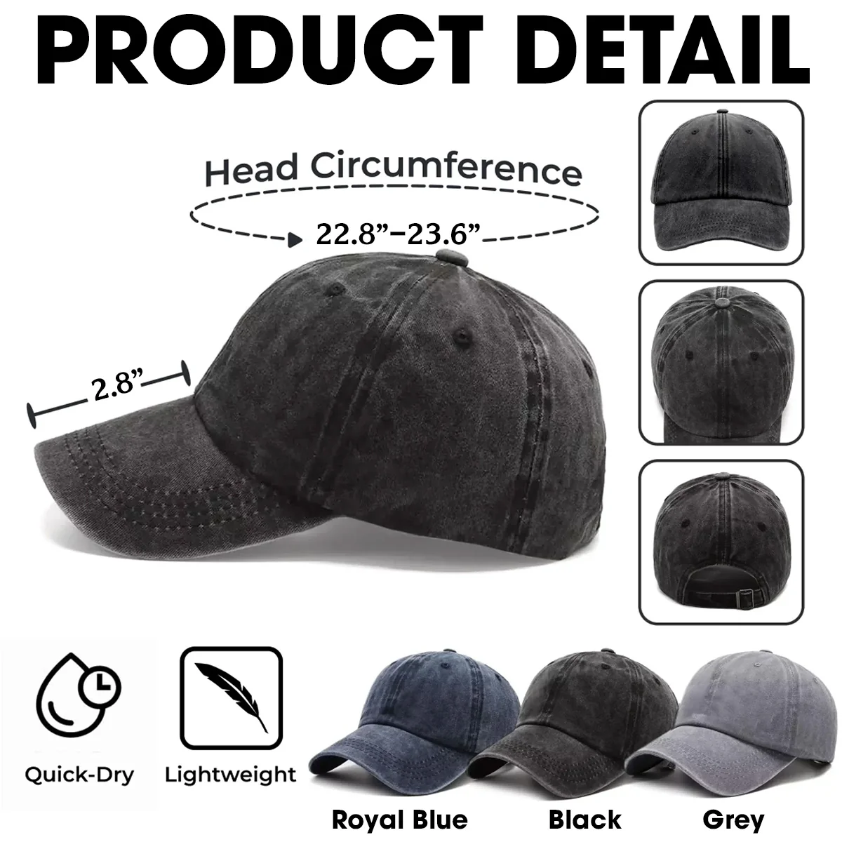 Alpha And His Dog - Personalized Custom Vintage Washed Denim Cap - Image 5