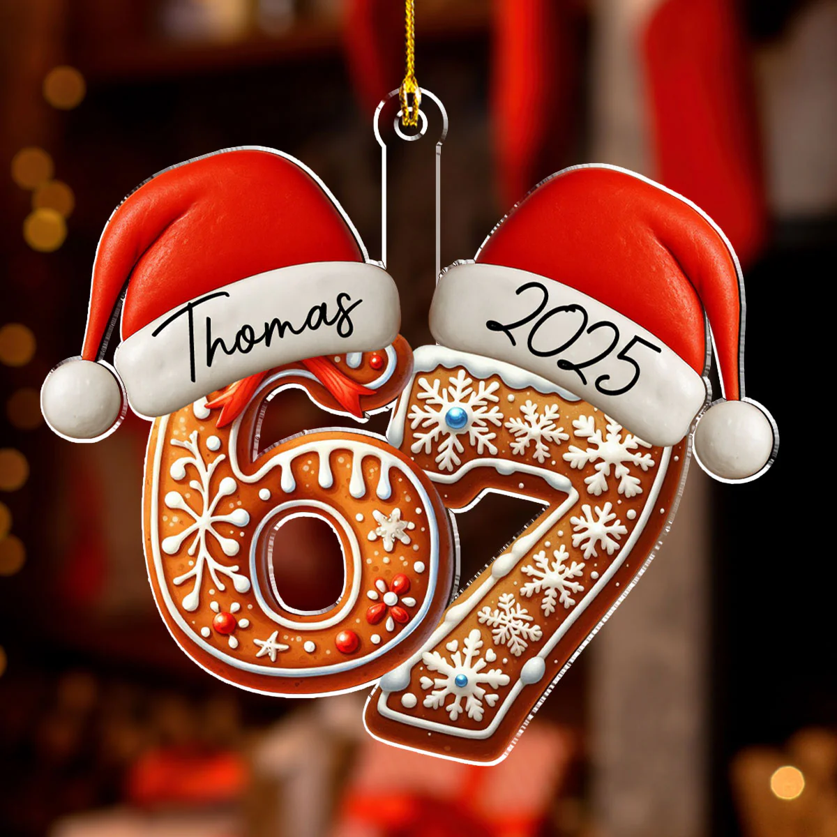 Alpha Six Seven Slang - Personalized Custom Acrylic Ornament - Image 2