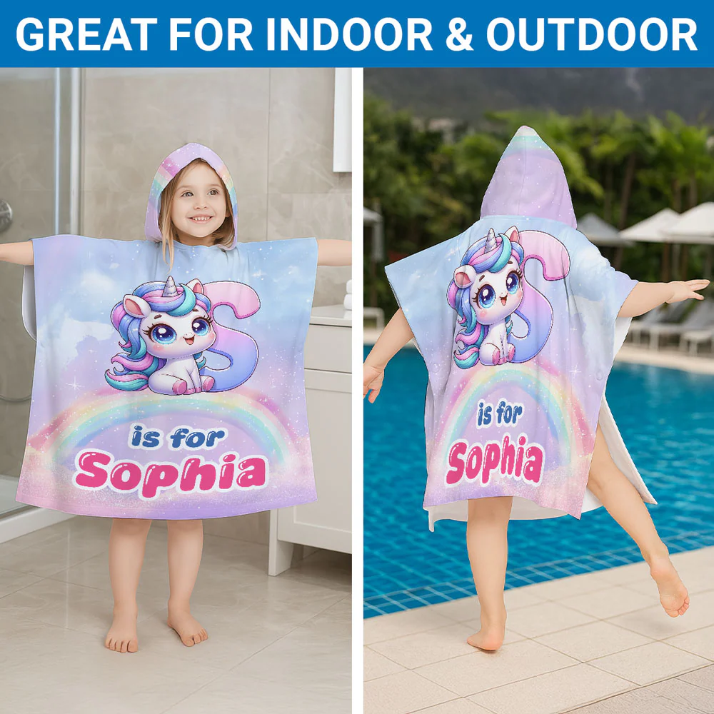 Alphabet Game Cartoon - Personalized Custom Hooded Beach Towel - Image 2