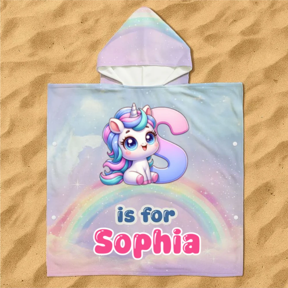 Alphabet Game Cartoon - Personalized Custom Hooded Beach Towel - Image 6