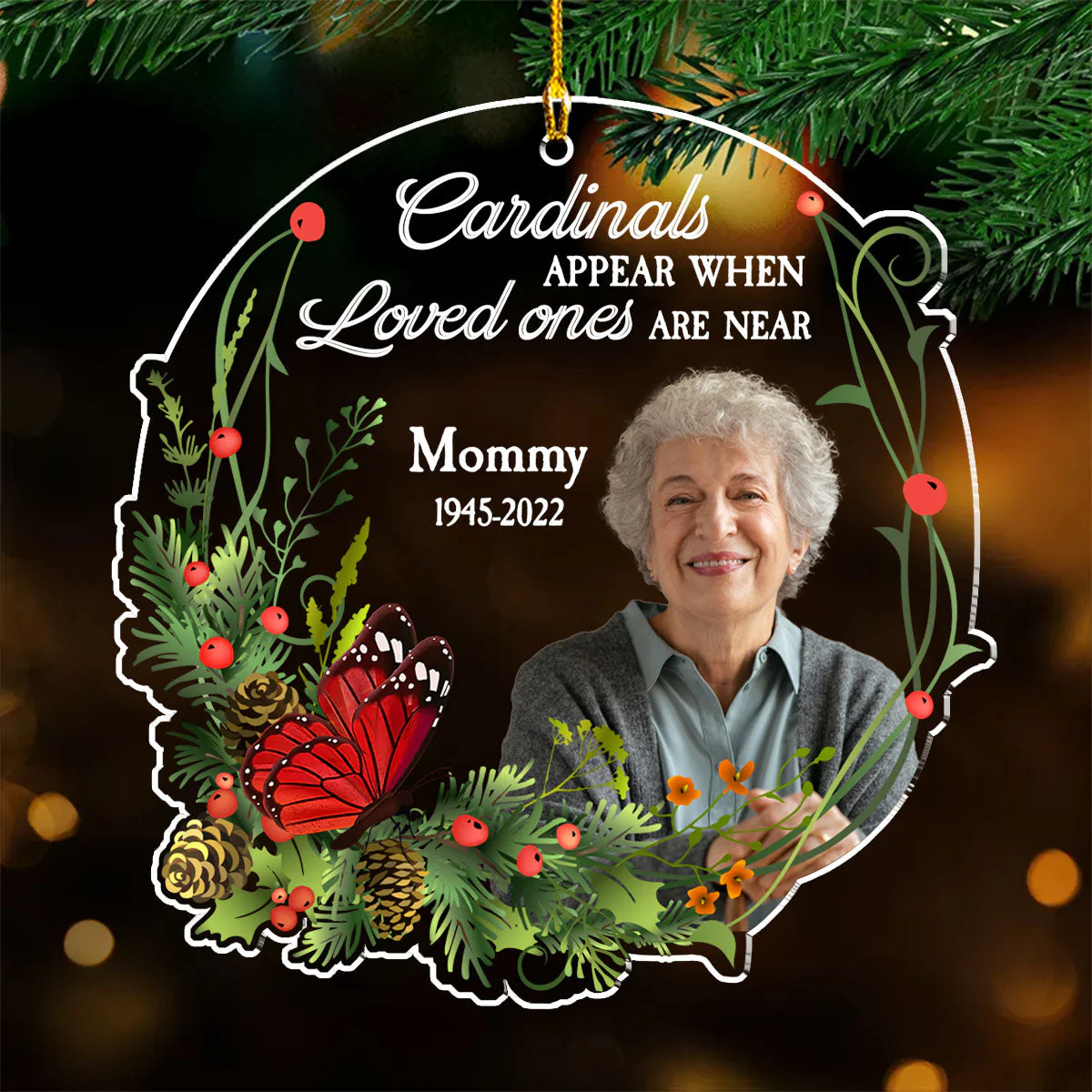 Although You Cannot See Me I Am Always With You - Personalized Custom Acrylic Ornament - Image 2