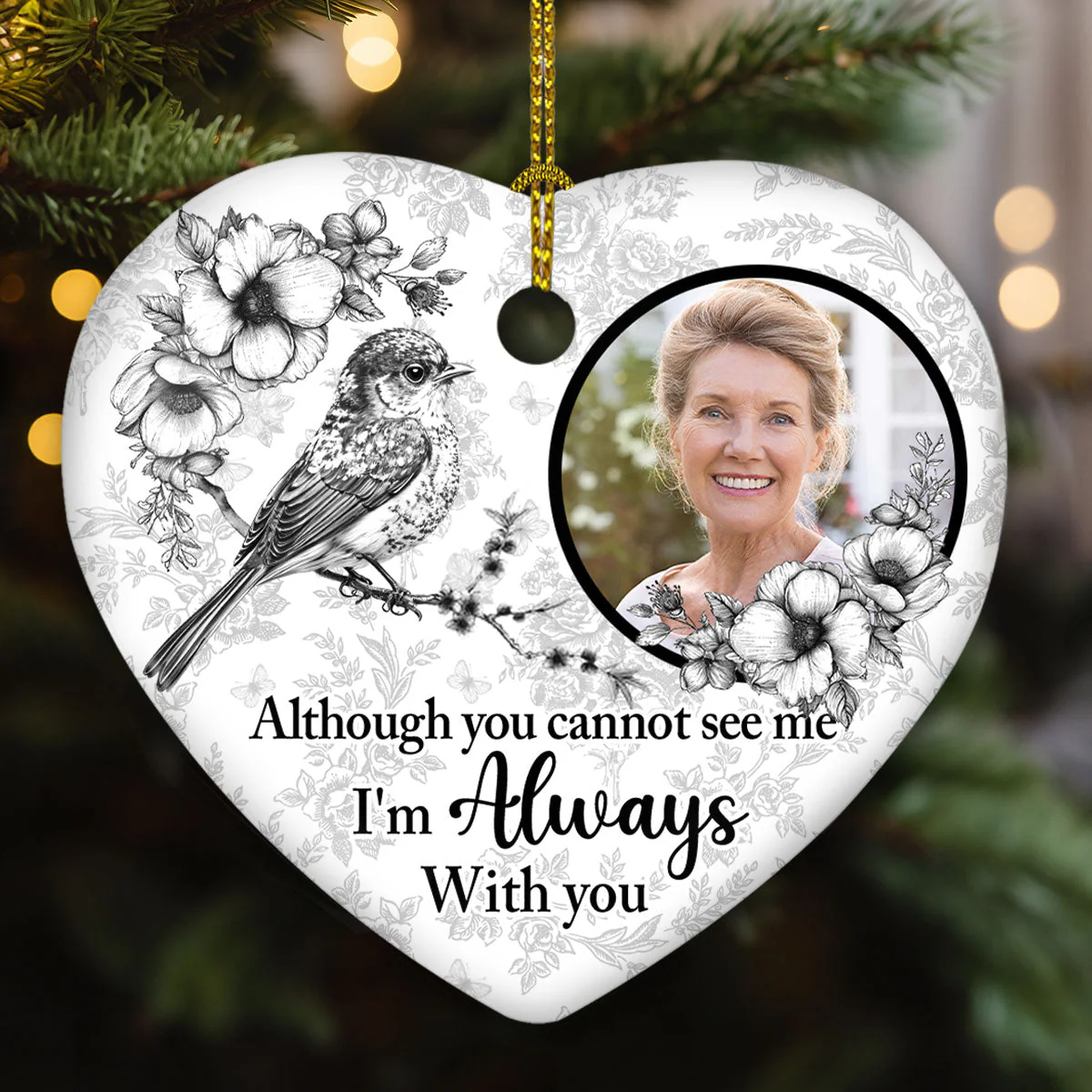 Although You Cannot See Me - Personalized Custom Ceramic Ornament - Image 2