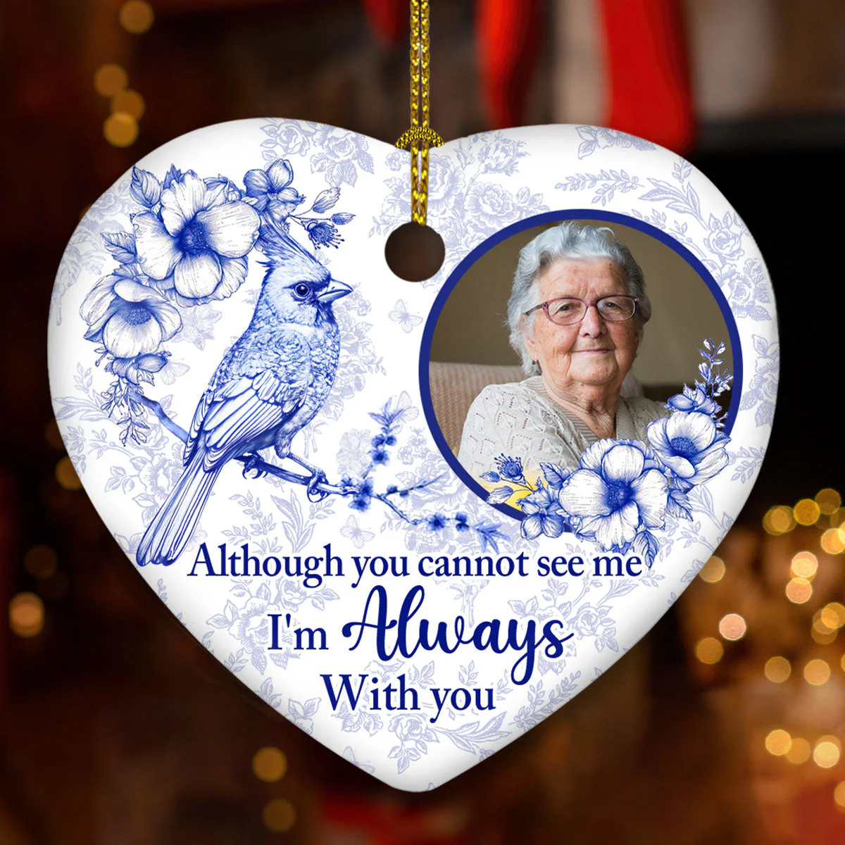 Although You Cannot See Me - Personalized Custom Ceramic Ornament - Image 3