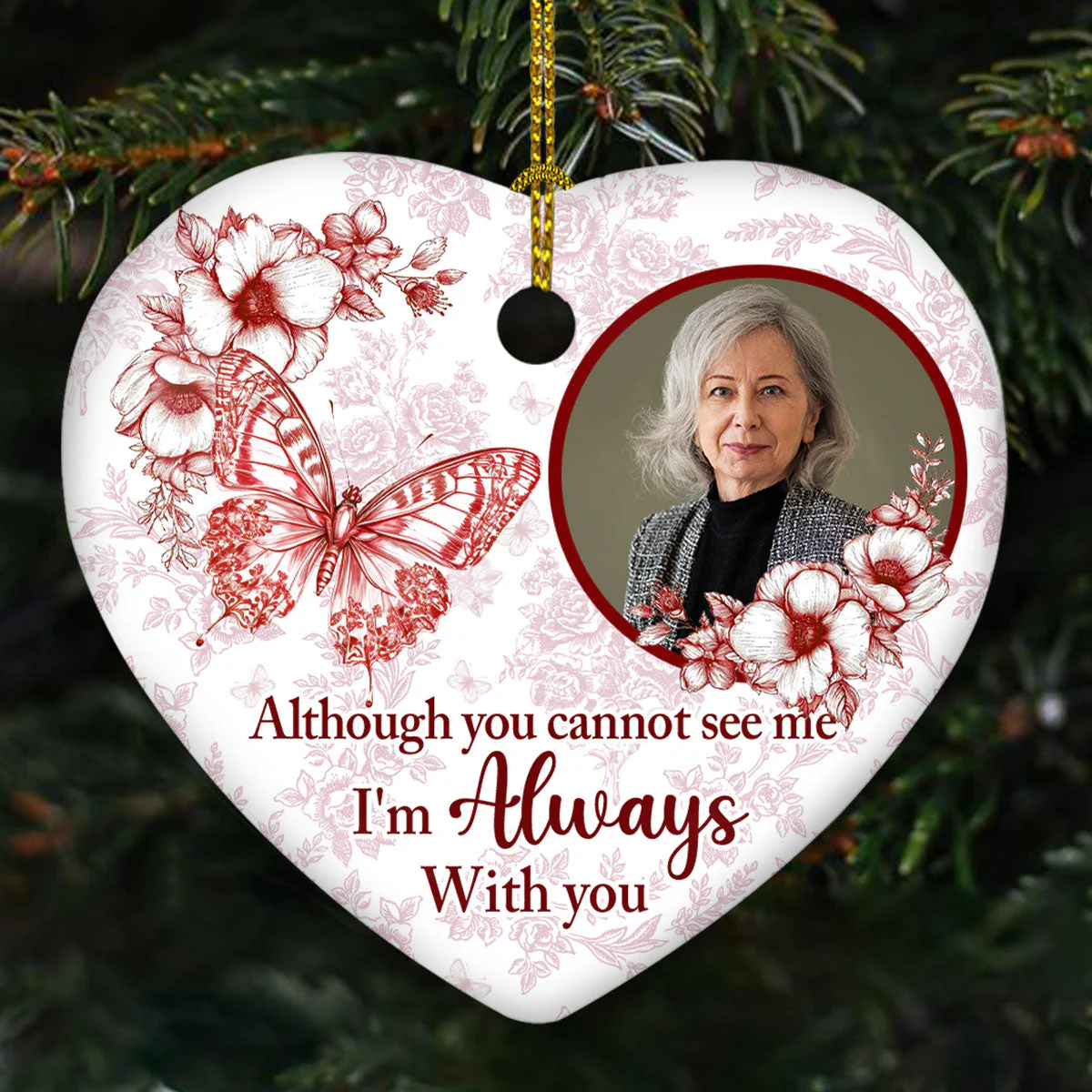 Although You Cannot See Me - Personalized Custom Ceramic Ornament - Image 4