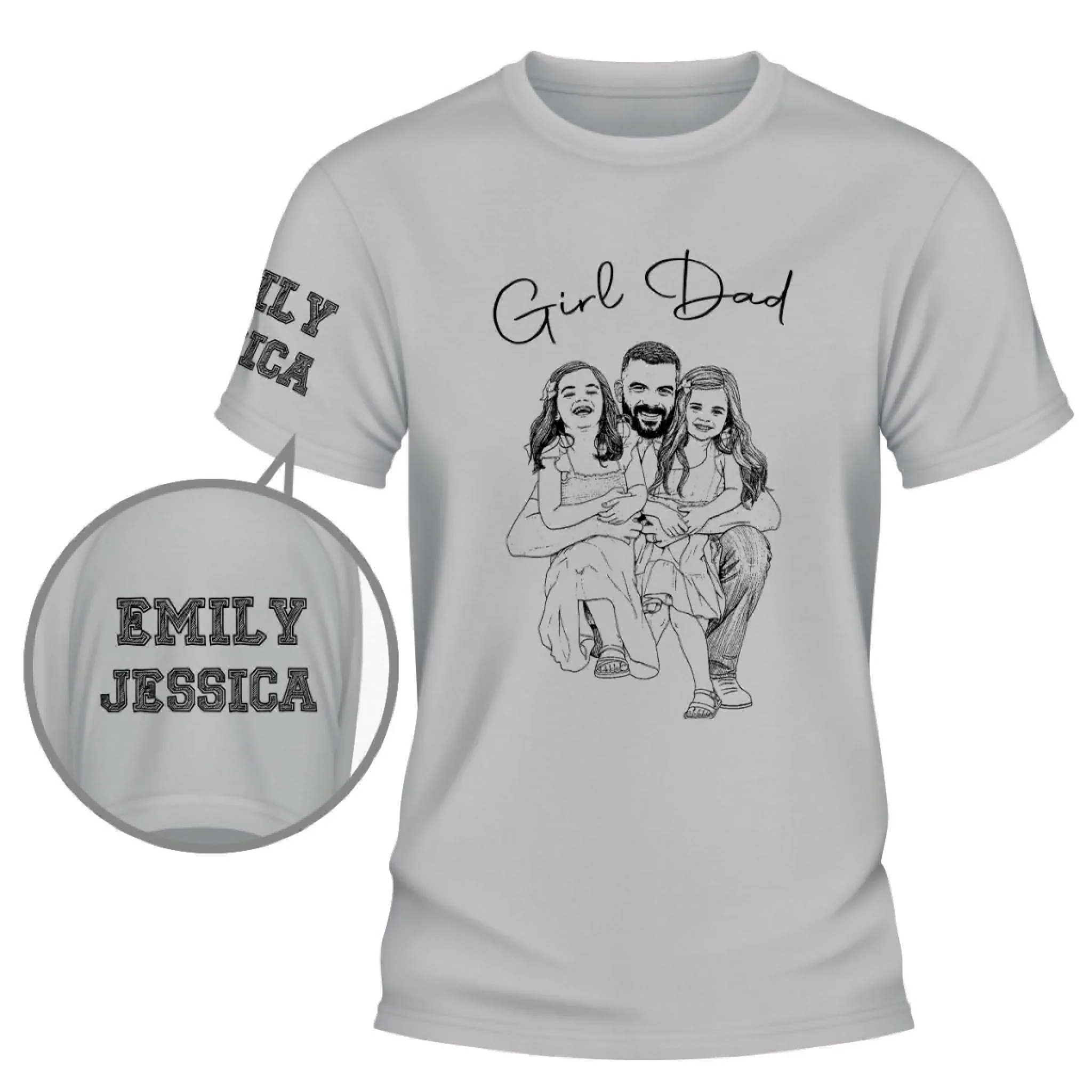 Always A Girl Dad - Personalized Custom Shirt With Design On Sleeve - Image 4