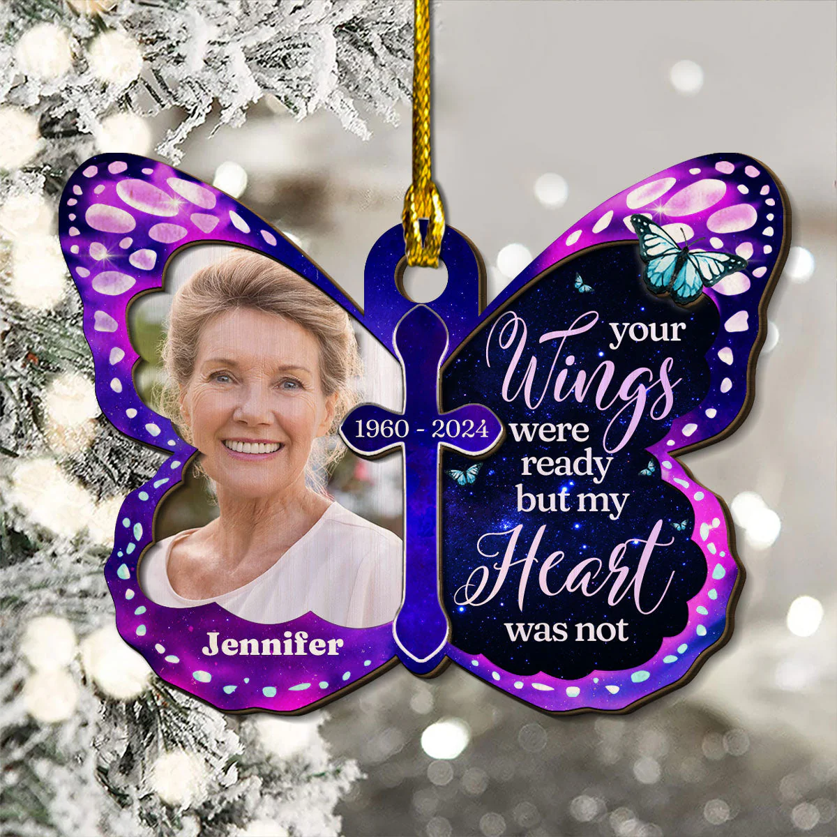 Always Beside You - Personalized Custom 2-layered Wood Ornament - Image 2