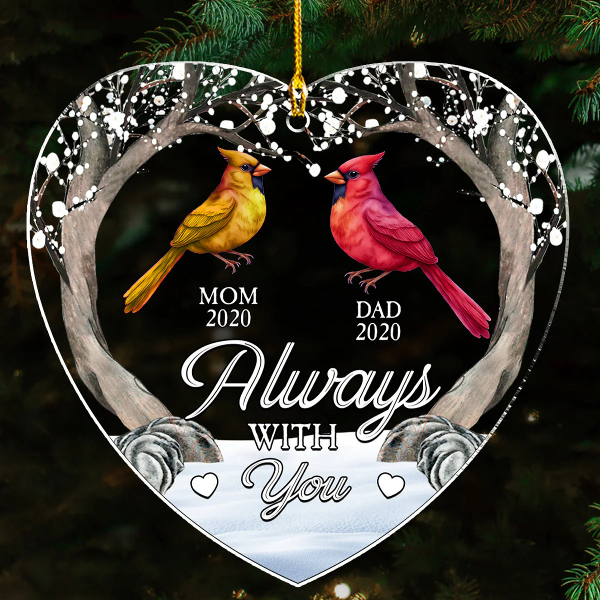Always Beside You - Personalized Custom Acrylic Ornament - Image 4