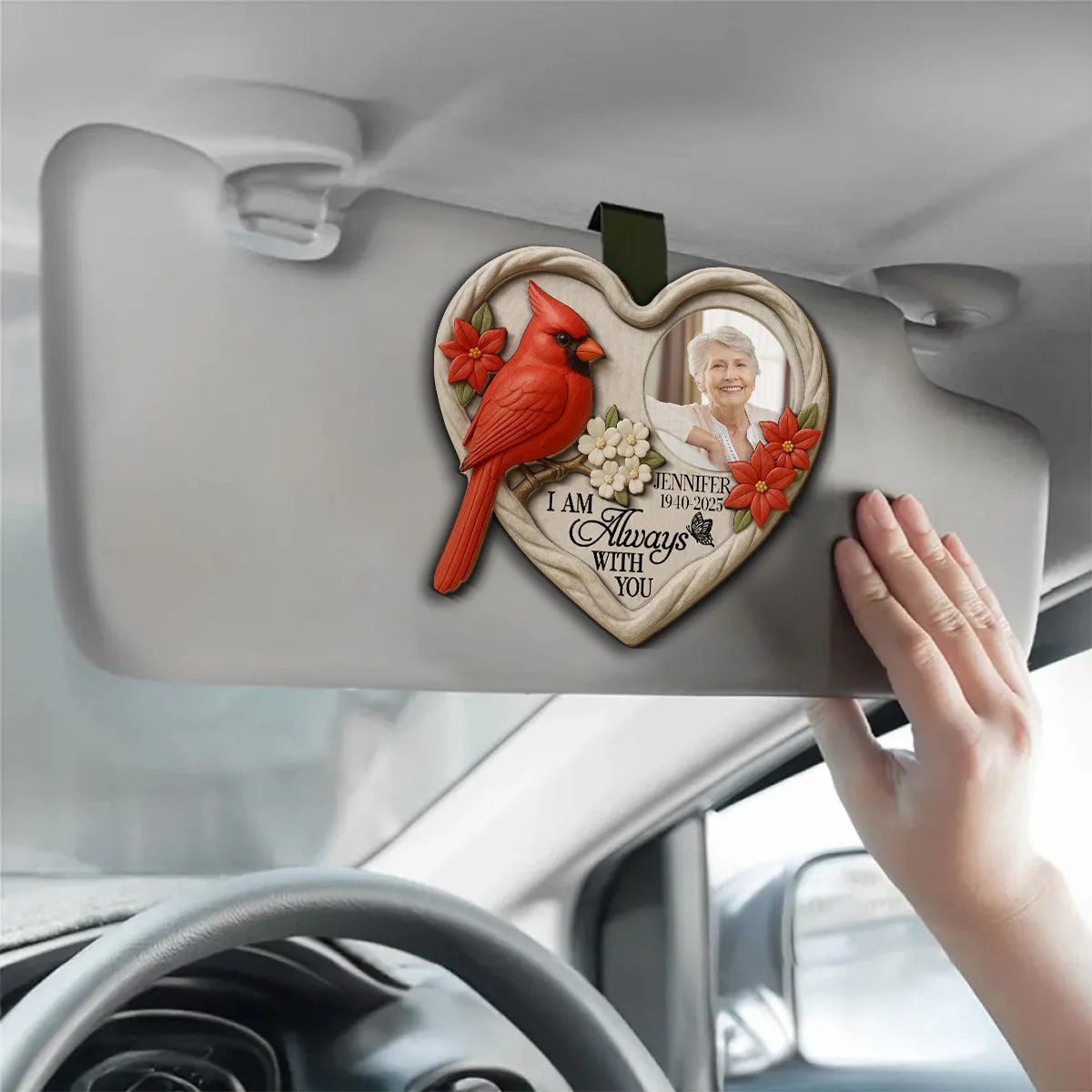 Always Beside You Version 2 - Personalized Custom Car Visor Clip - Image 3