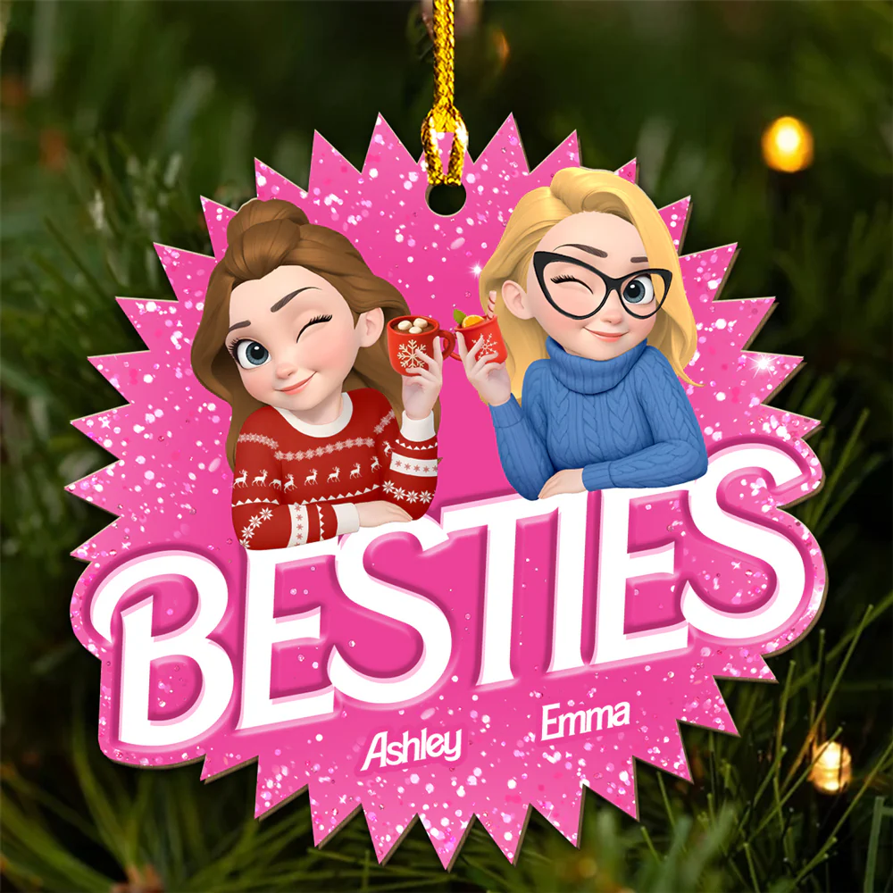 Always Besties - Personalized Custom Wood Ornament - Image 3