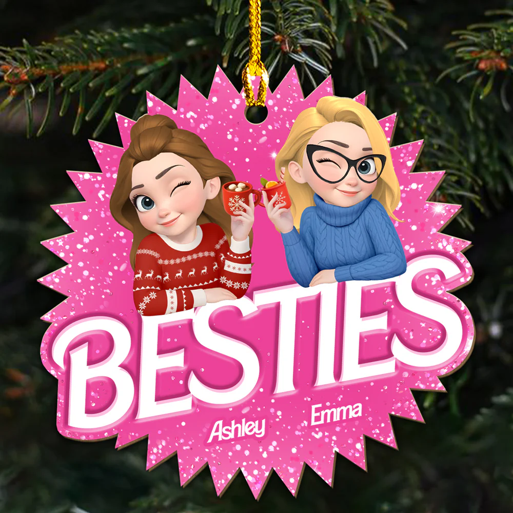 Always Besties - Personalized Custom Wood Ornament - Image 4