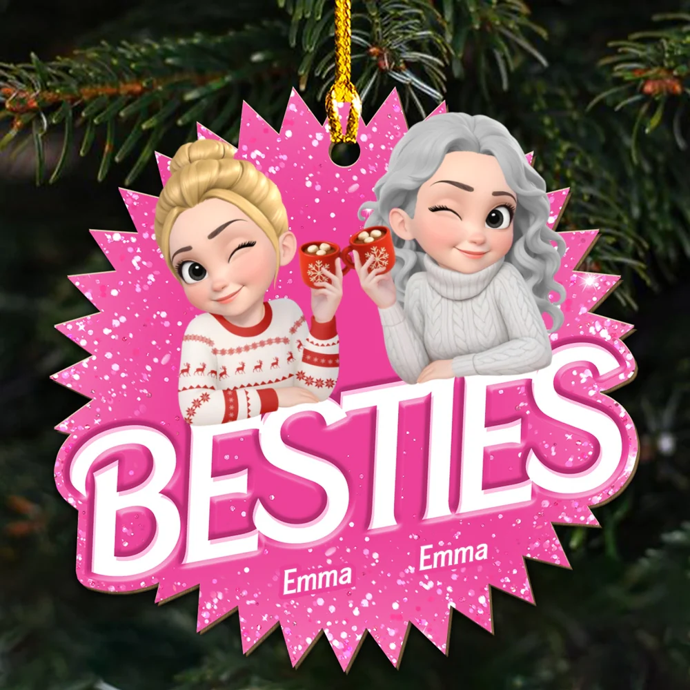 Always Besties - Personalized Custom Wood Ornament - Image 7