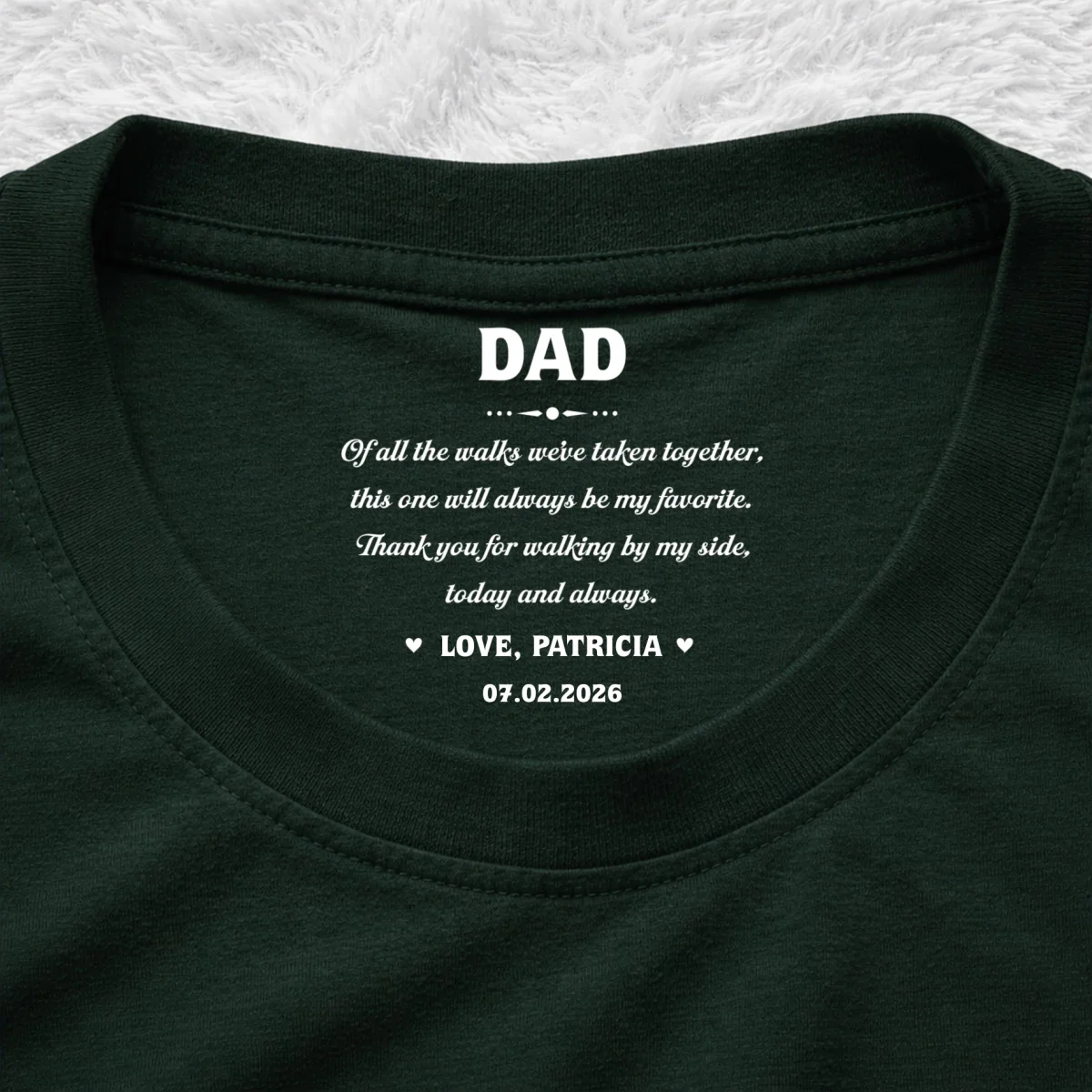 Always By My Side - Personalized Custom Inside Neck Print T-Shirt - Image 9