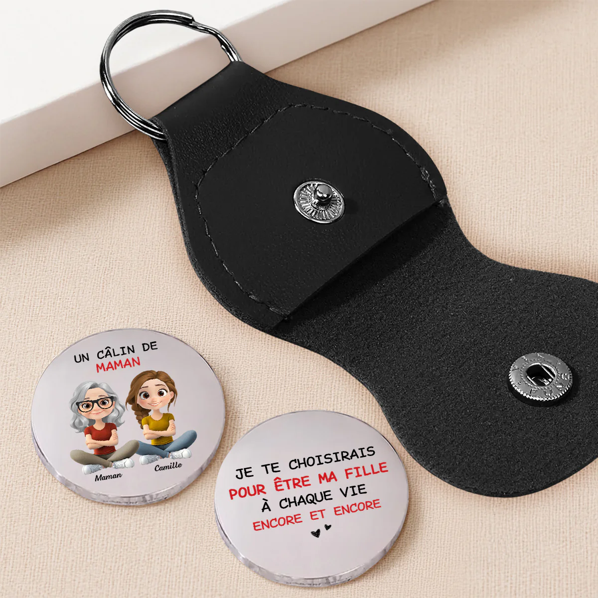 Always Choose You Mom And Daughter French - Personalized Custom Pocket Hug - Image 2