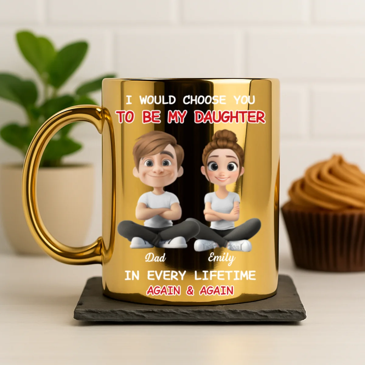 Always Choose You Mom And Daughter - Personalized Custom Metallic Mug - Image 6
