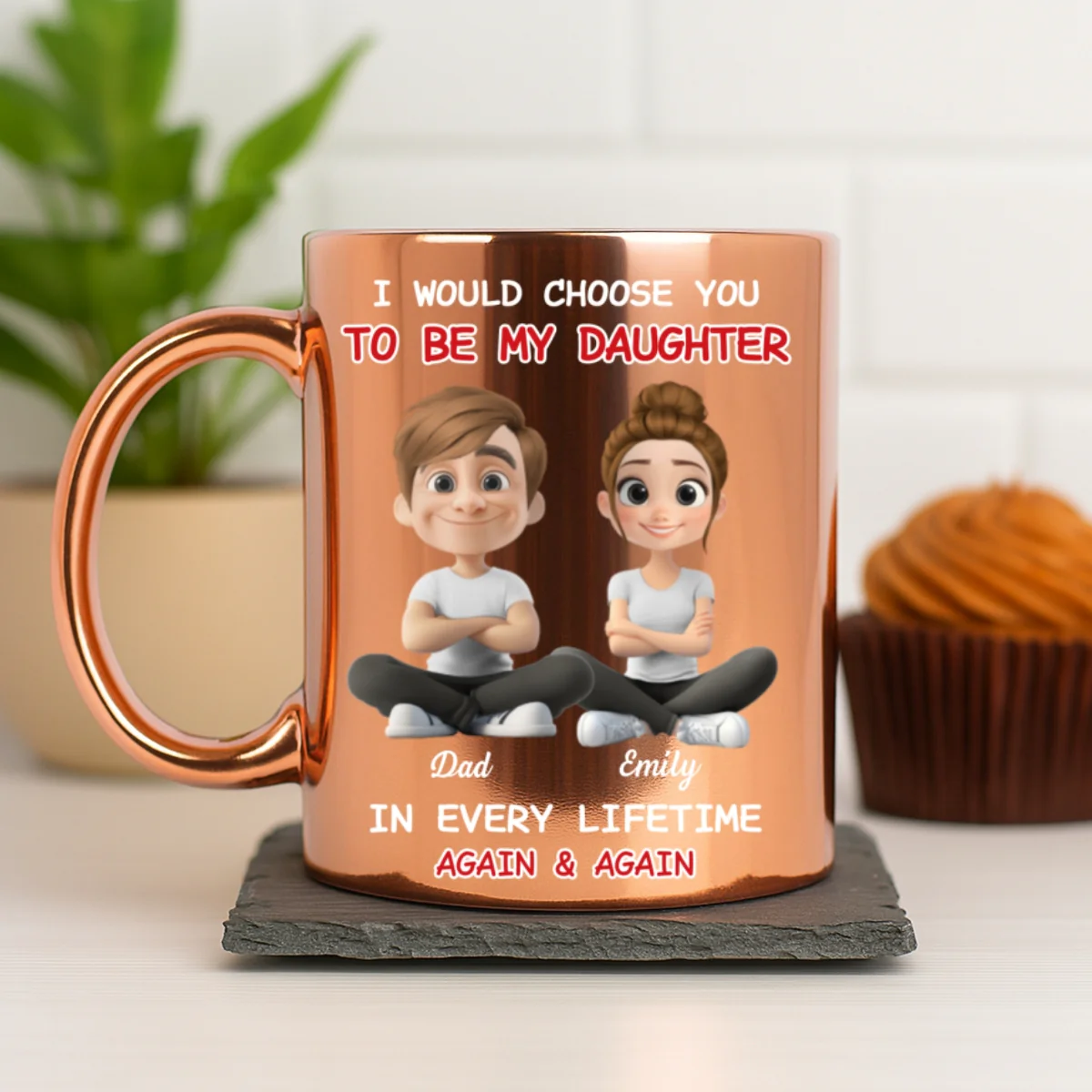 Always Choose You Mom And Daughter - Personalized Custom Metallic Mug - Image 7