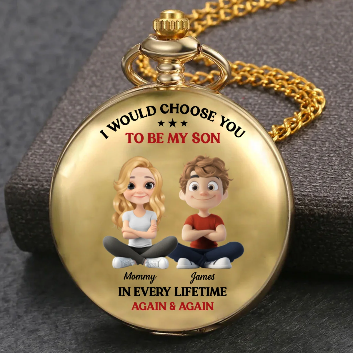 Always Choose You My Son - Personalized Custom Print Pocket Watch - Image 8