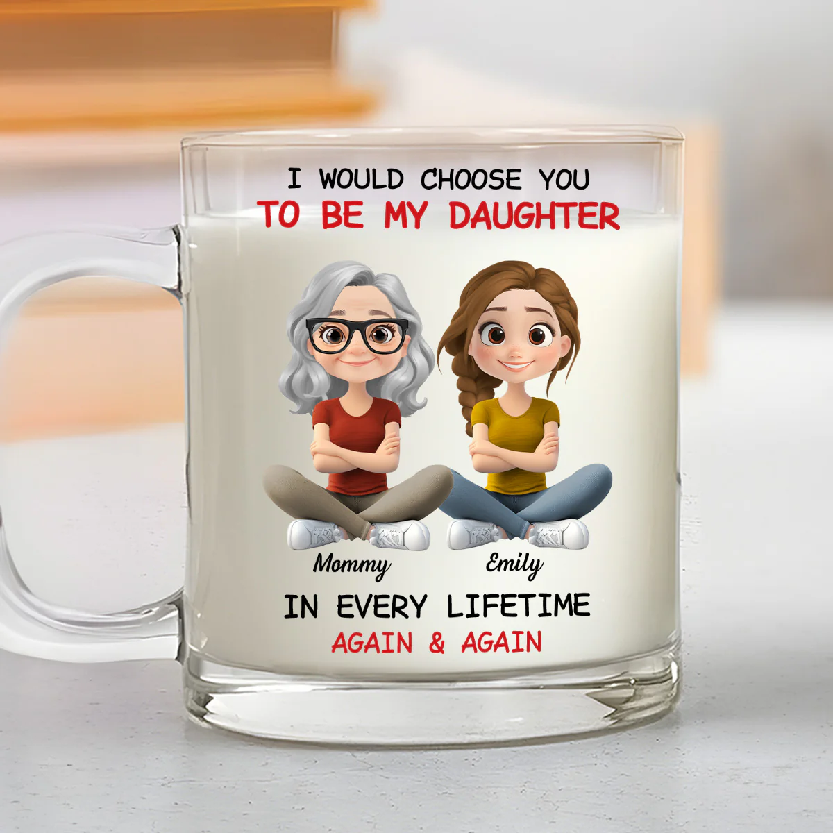 Always Choose You - Personalized Custom Glass Mug - Image 2