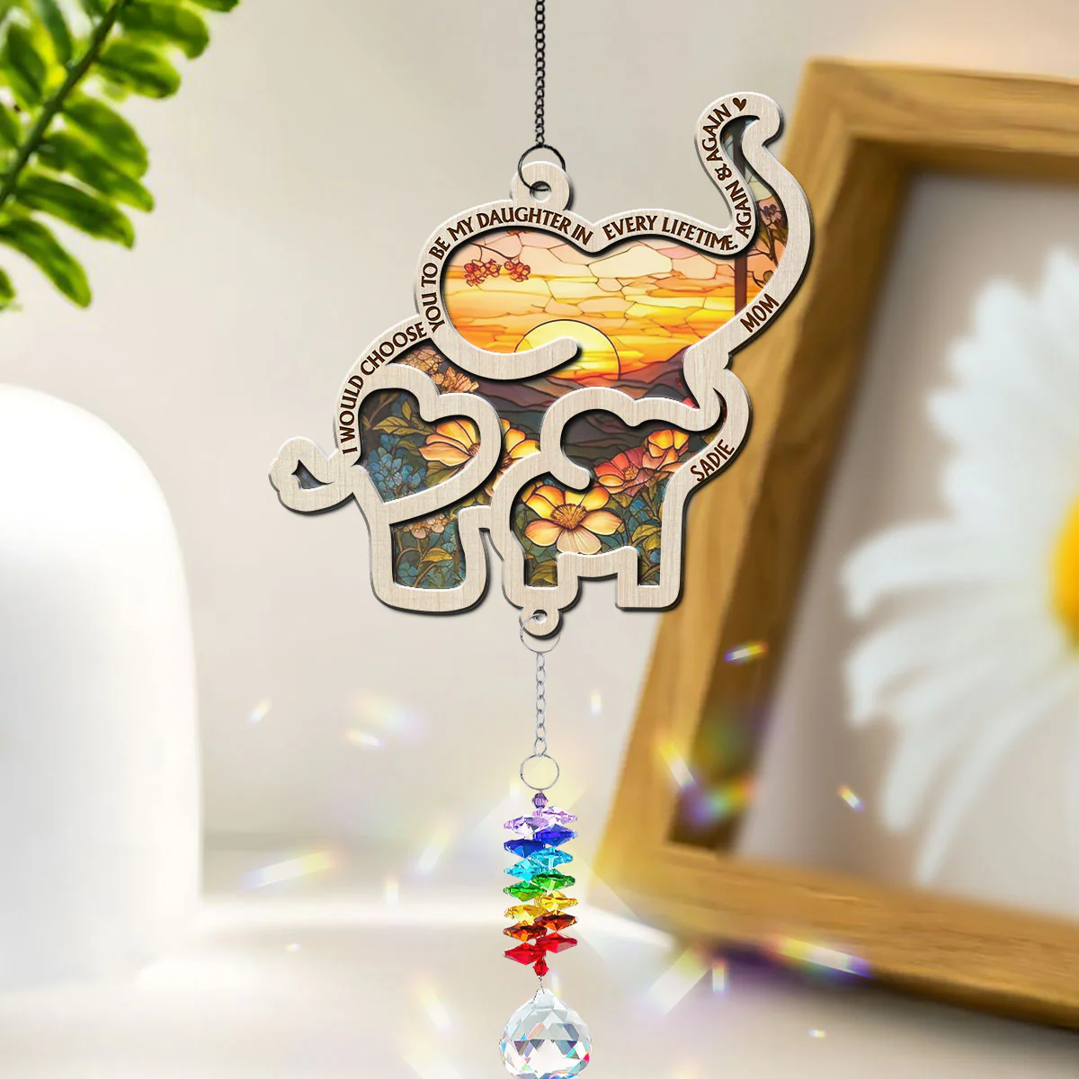 Always Choose You - Personalized Custom Suncatcher With Crystal Rainbow Charm - Image 2
