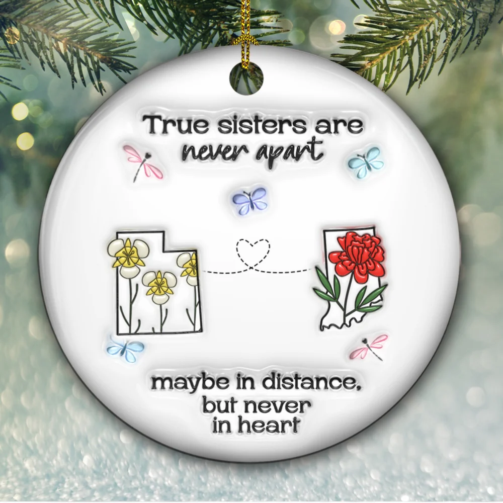 Always Close At Heart - Personalized Custom 3D Inflated Effect Ceramic Ornament - Image 6