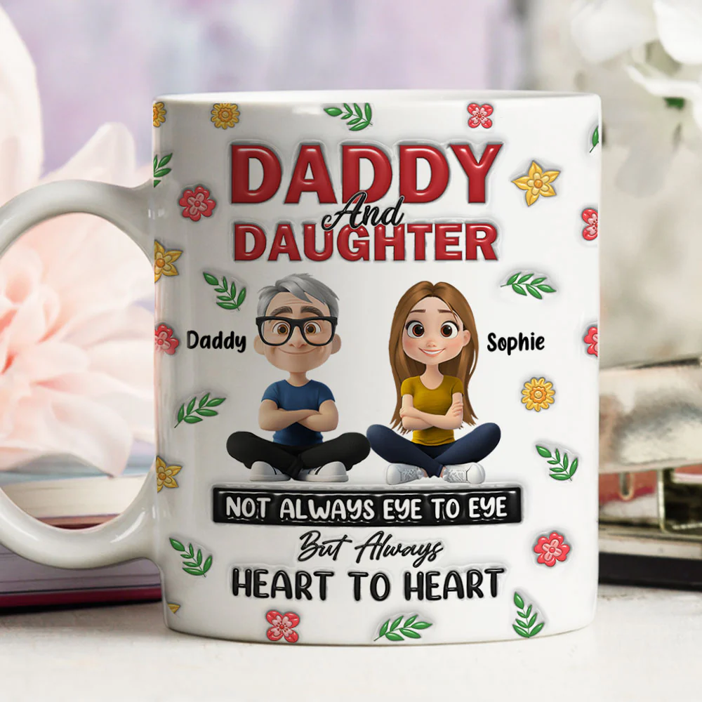 Always Daddy Little Girl Forever - Personalized Custom 3D Inflated Effect Mug - Image 3