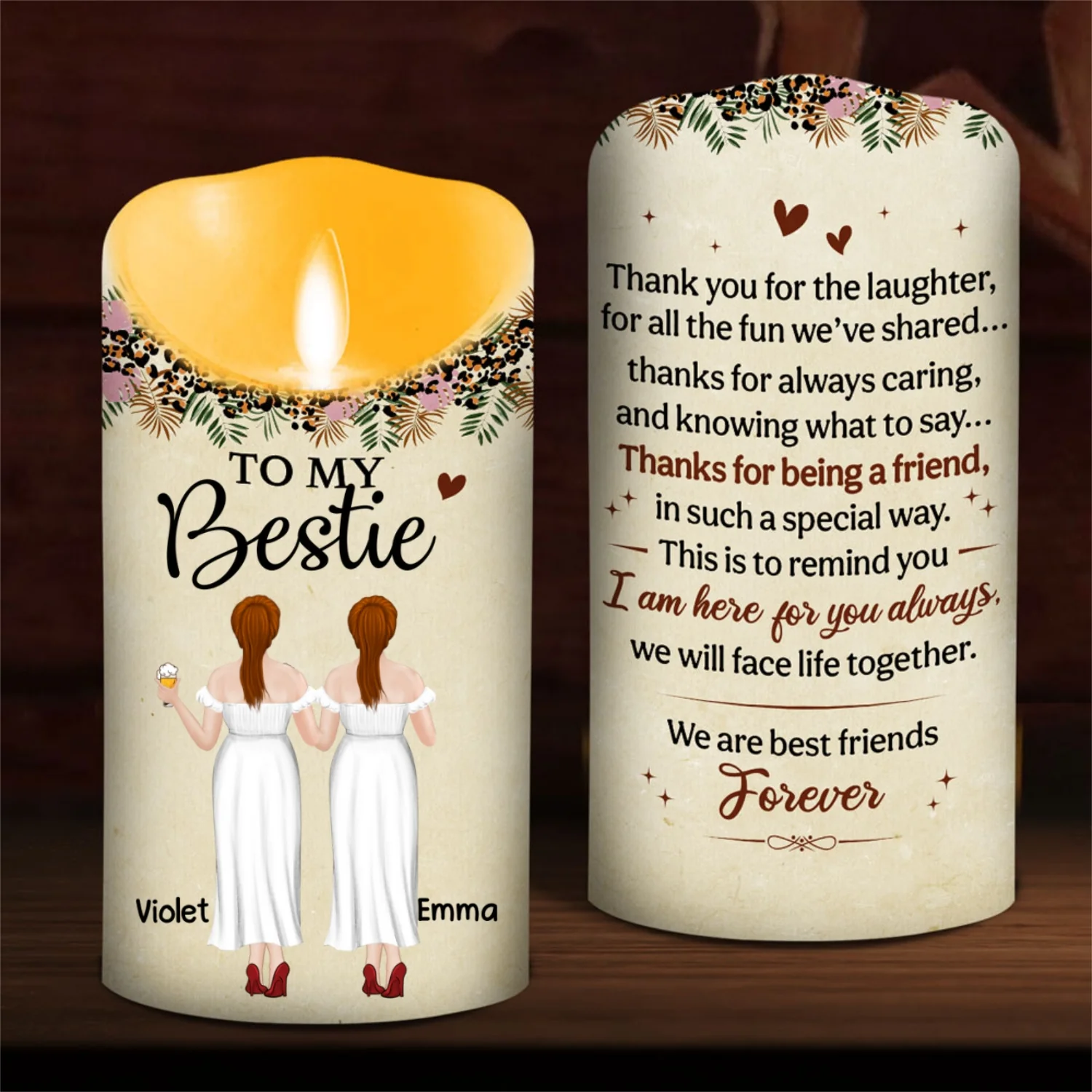 Always Here For You - Personalized Custom LED Candle - Image 7