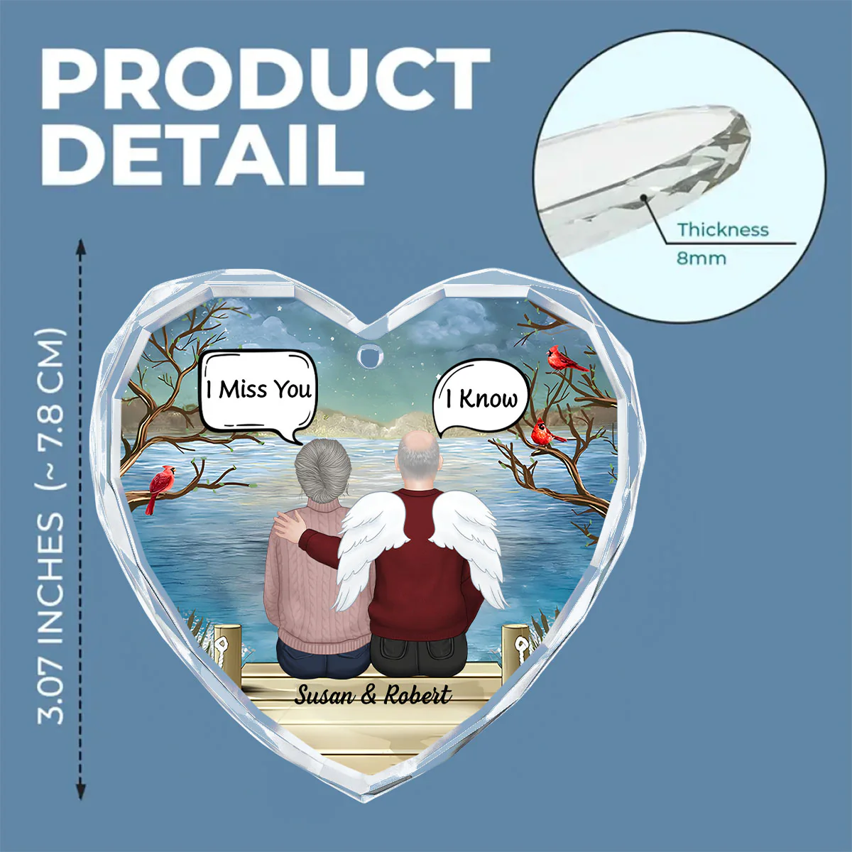 Always In My Heart - Personalized Custom Glass Ornament - Image 5