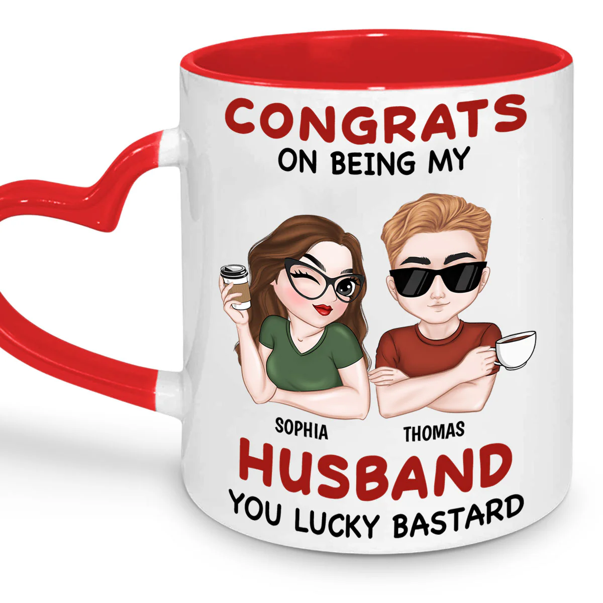 Always Love You - Personalized Custom Heart Handle Mug