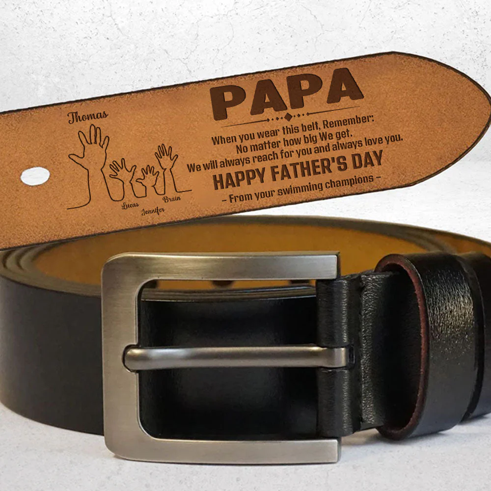 Always Love You - Personalized Engraved Leather Belt - Image 2