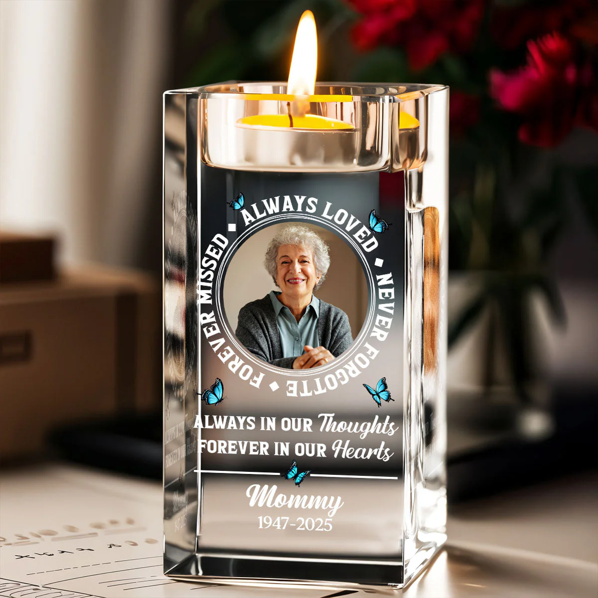 Always Loved - Personalized Custom Crystal Candle Holder - Image 3