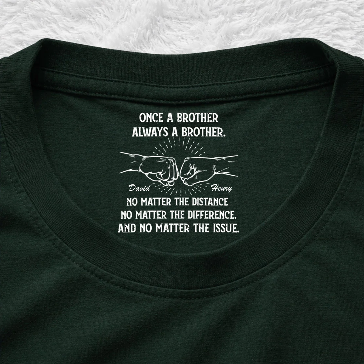 Always My Brother - Personalized Custom Inside Neck Print T-Shirt - Image 9