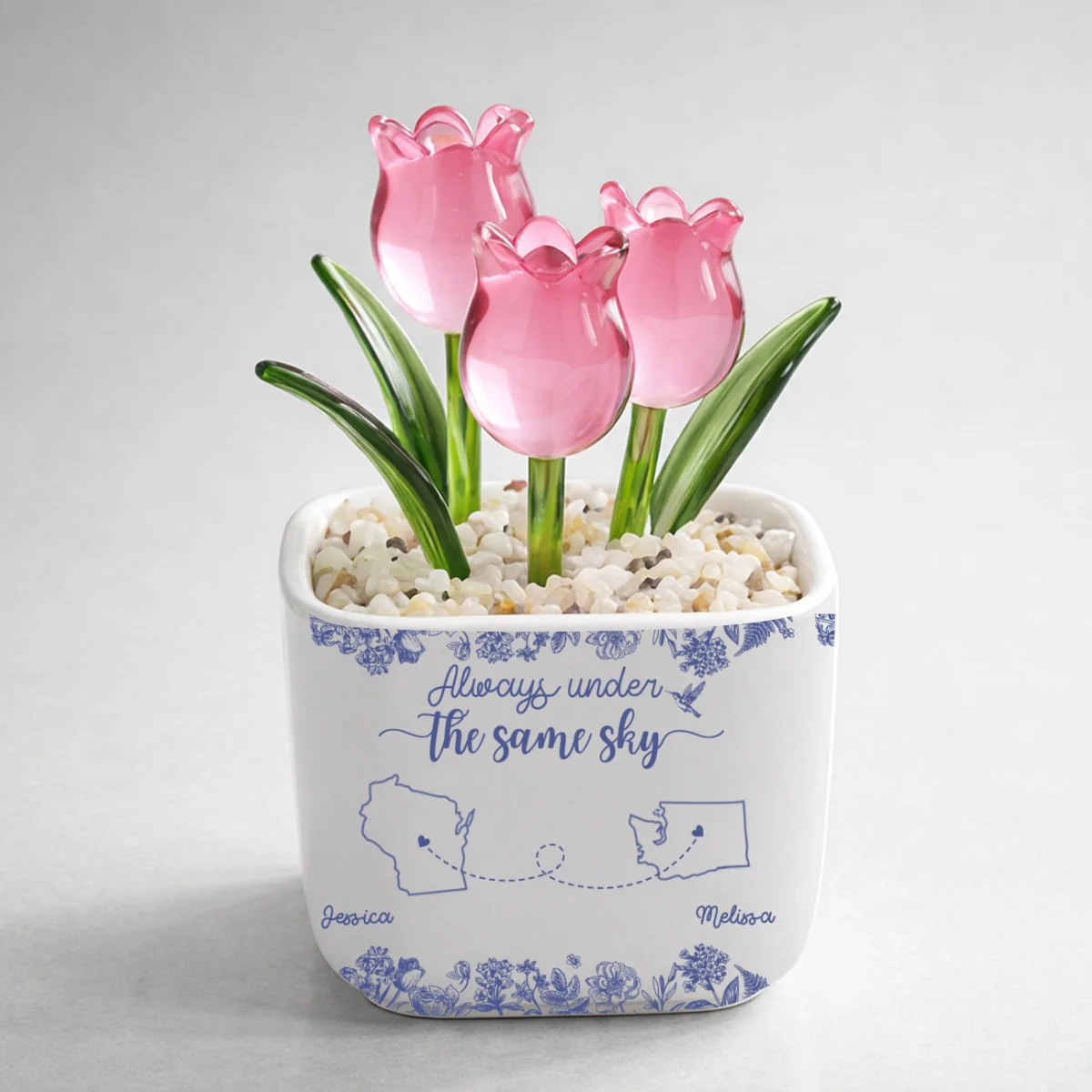 Always Under The Same Sky - Personalized Custom Glass Everlasting Tulips - Image 10