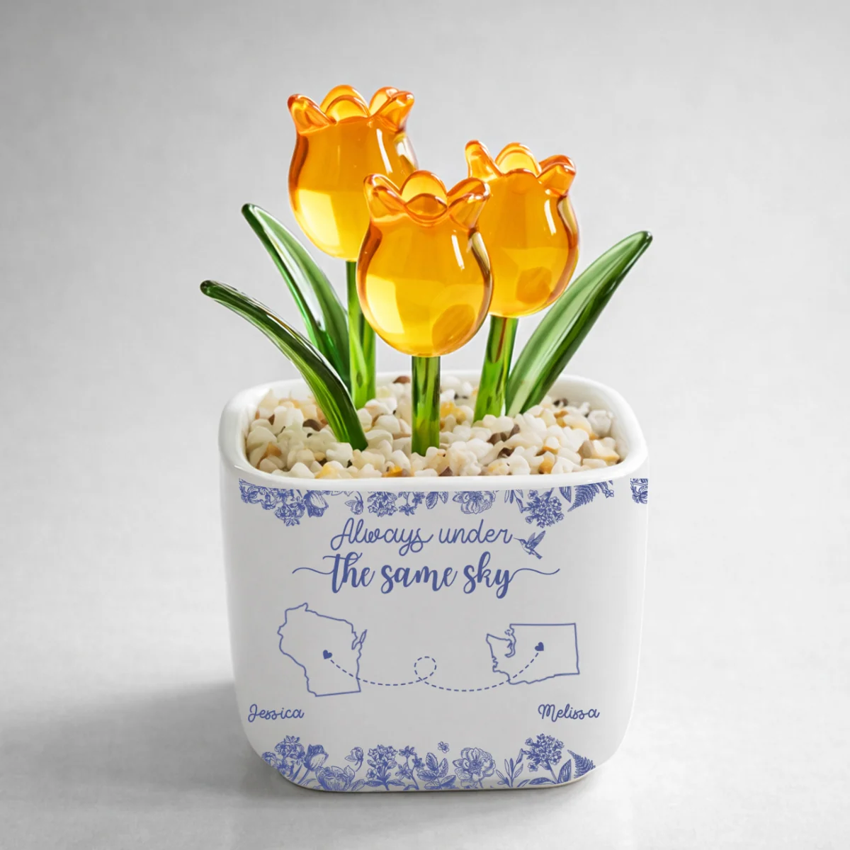 Always Under The Same Sky - Personalized Custom Glass Everlasting Tulips - Image 12