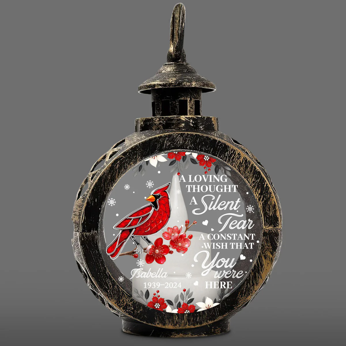 Always With You Cardinal - Personalized Custom Christmas Lantern - Image 5