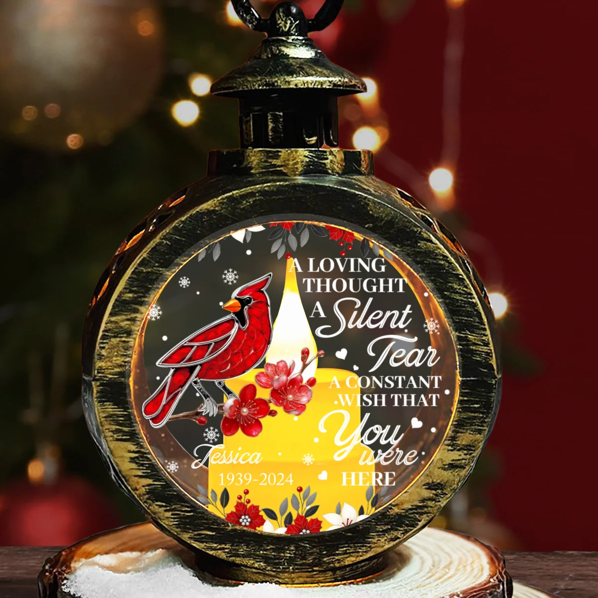 Always With You Cardinal - Personalized Custom Christmas Lantern - Image 7