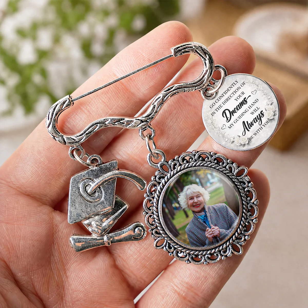 Always With You - Personalized Custom Graduation Tassel Pin - Image 2