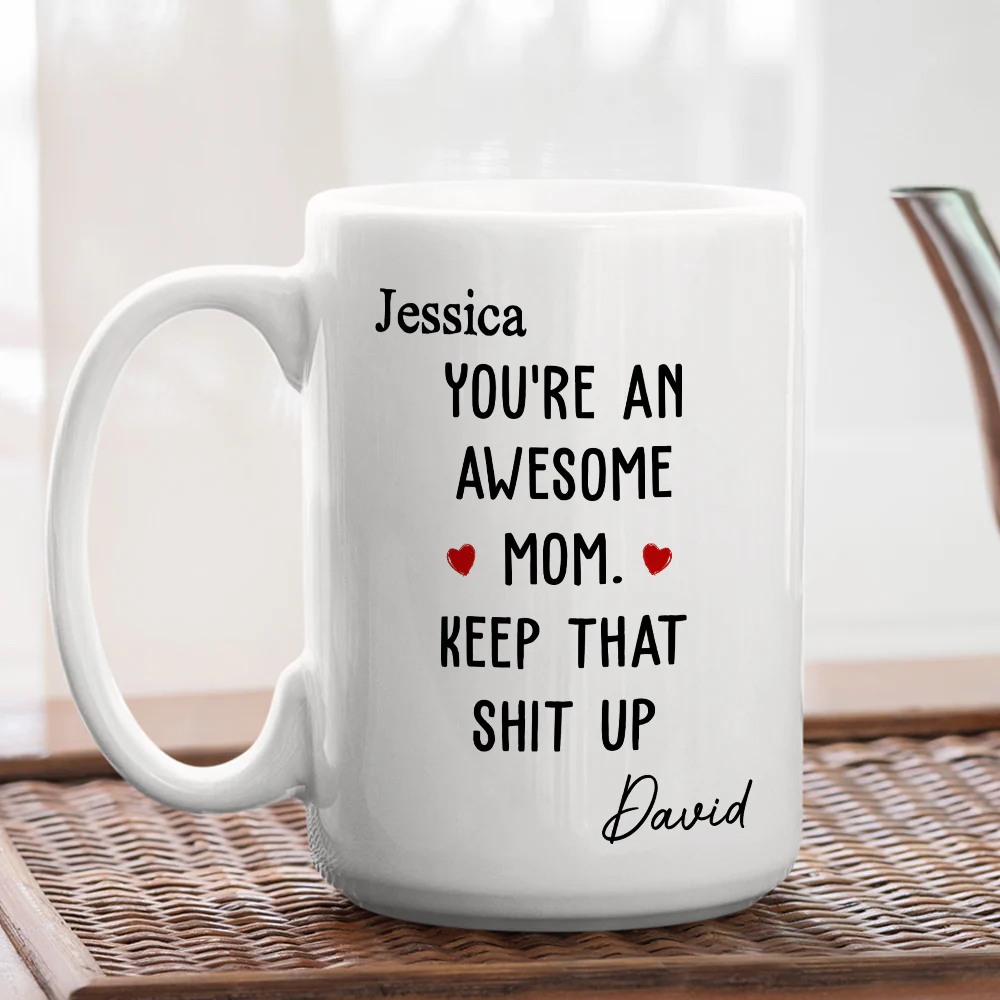 Amazing Mom Keep The Vibe - Personalized Custom Coffee Mug - Image 5