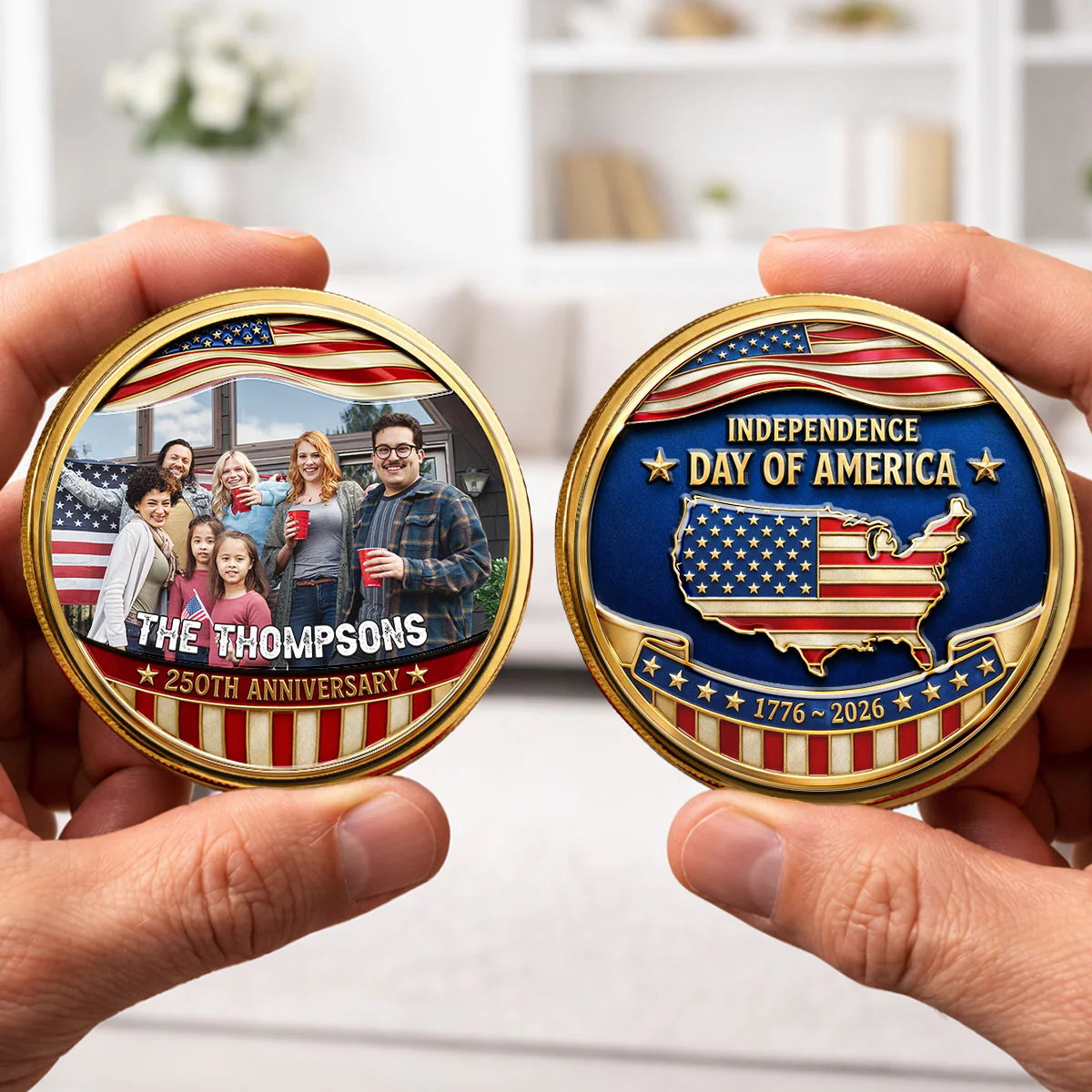 America 250 Legacy Family - Personalized Custom Commemorative Keepsake Coin - Image 3